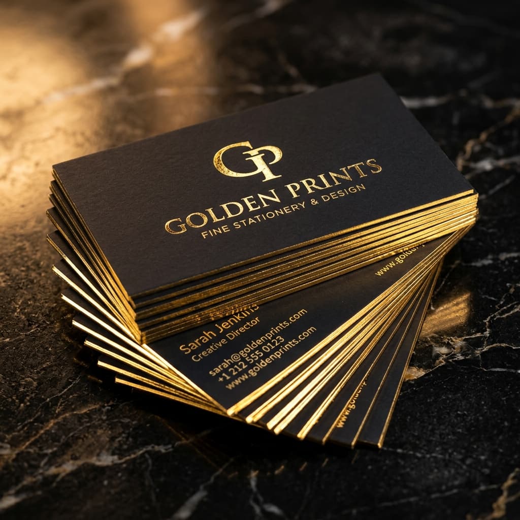 Luxury Gold Foil Business Cards - View 1