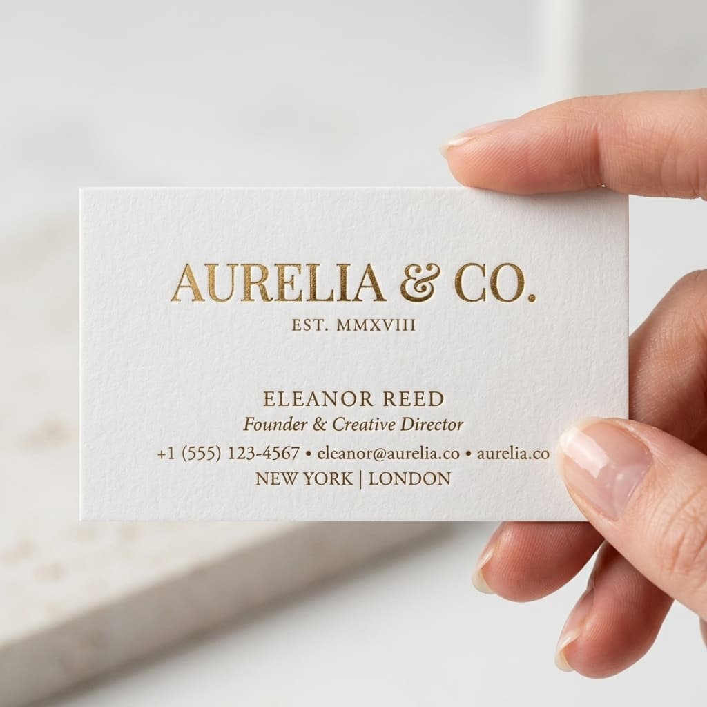 Premium Gold Foil Business Cards - View 3