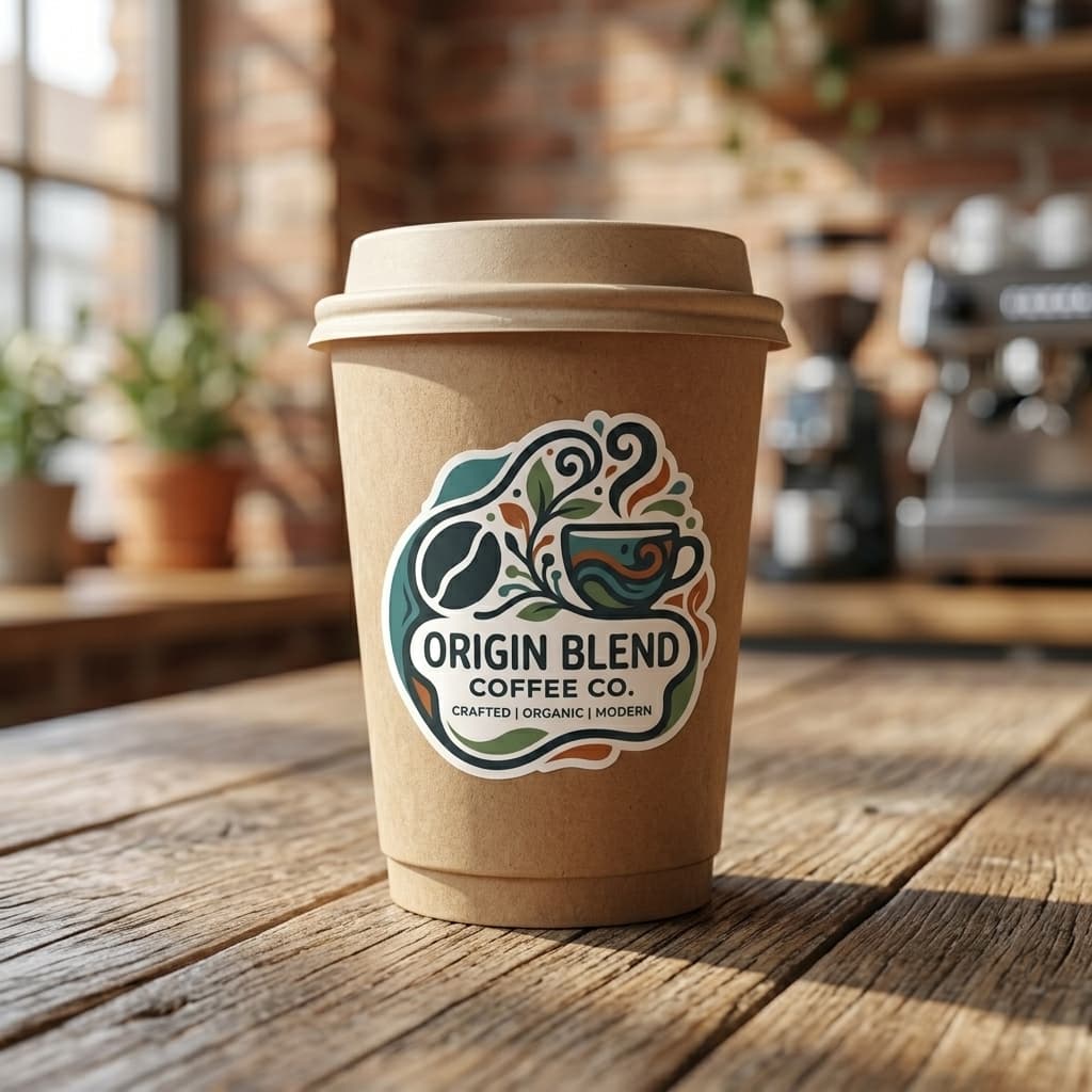 Coffee Cup Custom Stickers - View 3